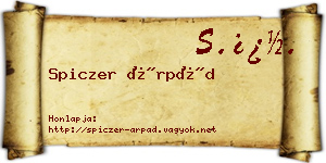 Spiczer Árpád névjegykártya